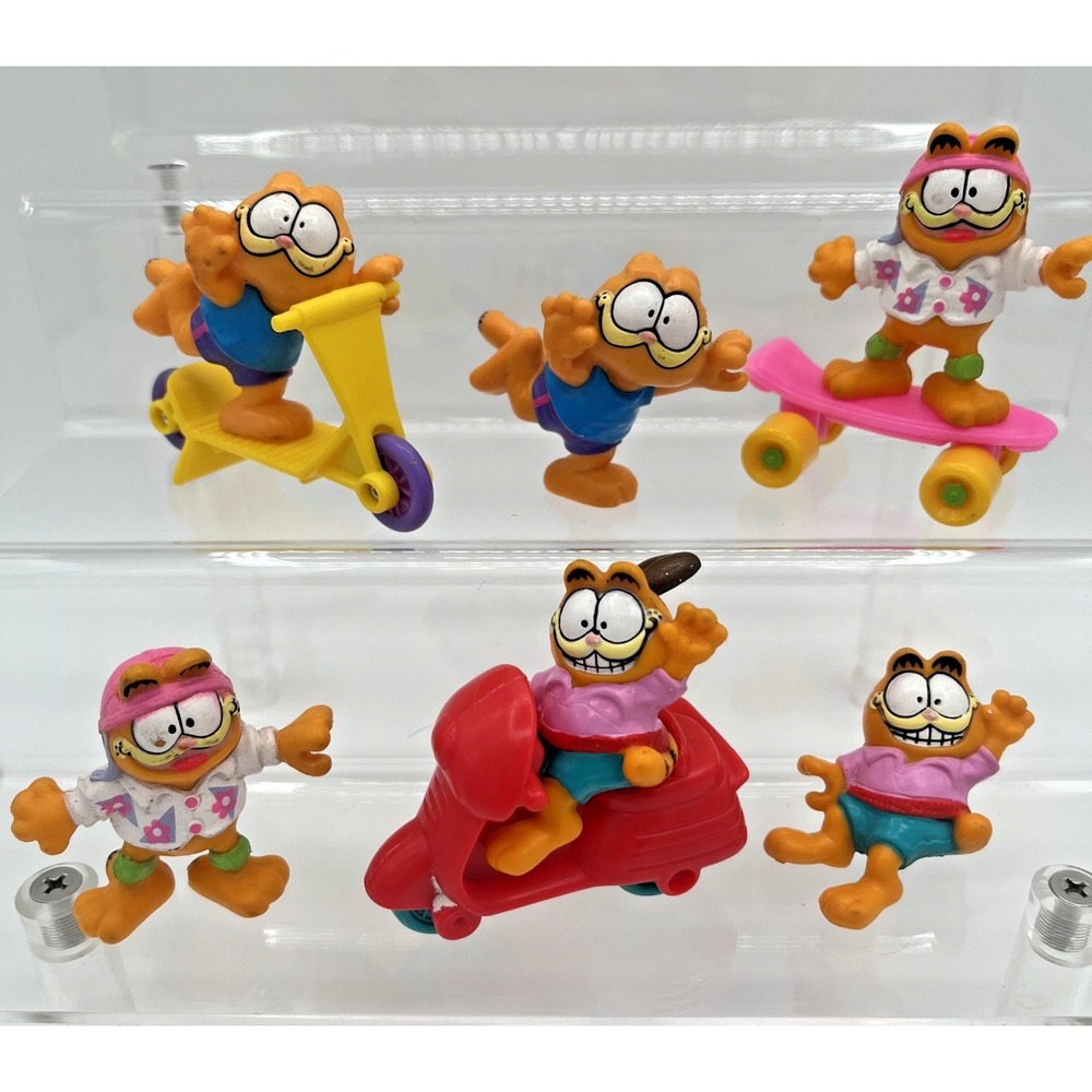 Vintage McDonald's Garfield Figures Happy‎ Meal Toys 1980's 9 Pcs